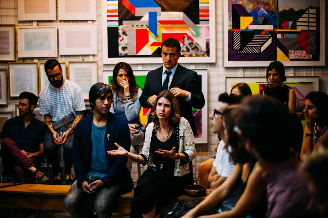 group of people in discussion