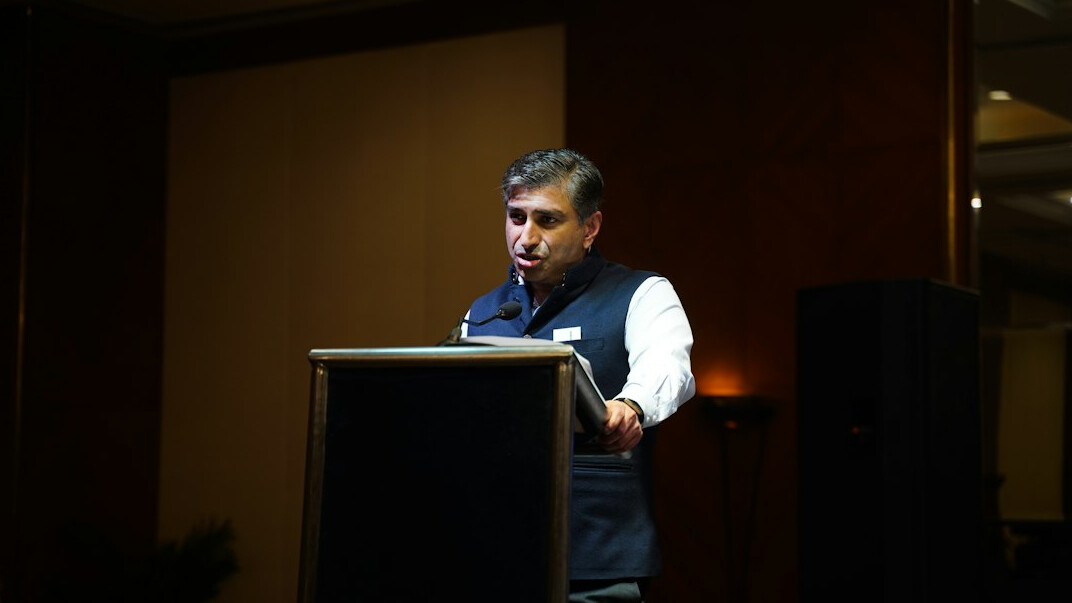 politician speaking to audience